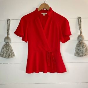 Vibrant Red Monteau Blouse